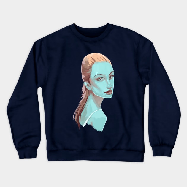 Blue Girl Crewneck Sweatshirt by RamonMascaros